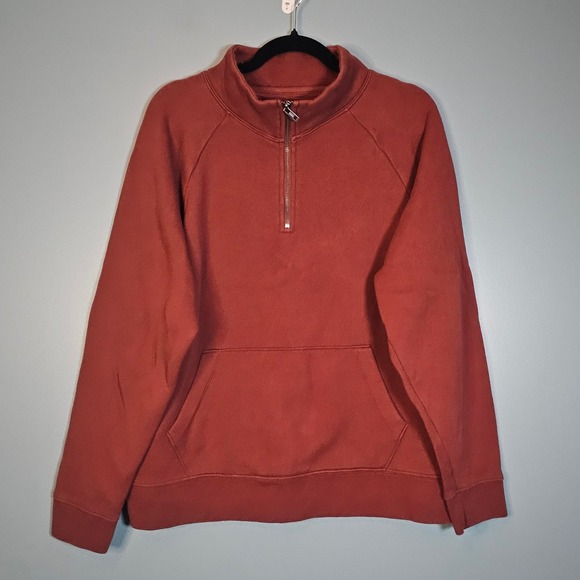 Madewell Other - Madewell MWL Men's Pullover Sweatshirt Quarter Zip Burgundy Cotton Blend Size L